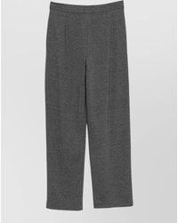 Emporio Armani - Herringbone Pleated Straight-Leg High-Rise Trousers - Lyst
