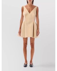 Marni - Duchess Satin Sleeveless V-Neck Mini Dress - Lyst