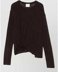 Alysi - Cropped Sweater Knot Detail Round Neck - Lyst