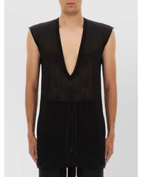 Rick Owens - "Dylan" Deep V-Neckline Sleeveless T-Shirt - Lyst