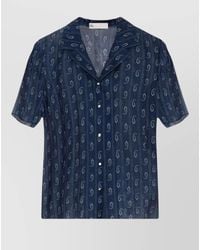 Tory Burch - Cotton And Silk Short-Sleeve Button-Up Shirt - Lyst