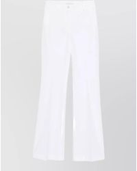 Via Masini 80 - Cotton Trousers Wide Leg Belt Loops - Lyst