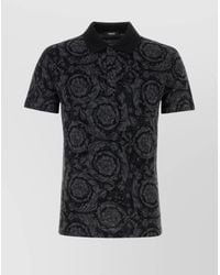 Versace - Baroque Cotton Piqué Short-Sleeve Polo Shirt - Lyst