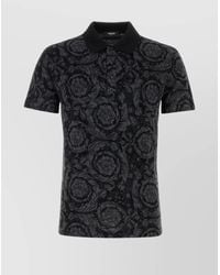 Versace - Baroque Cotton Piqué Short-Sleeve Polo Shirt - Lyst