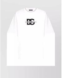 Dolce & Gabbana - Logo Print Cotton Crewneck T-Shirt - Lyst