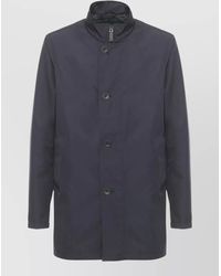 Herno - Tech Fabric Rain Jacket High Collar Pockets - Lyst
