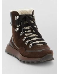 Brunello Cucinelli - Suede Lace-Up Ankle Boots - Lyst