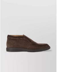 Santoni - "Dragon" Suede Ankle Boots With Round Toe - Lyst