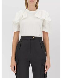 McQueen - Ruffled Cotton T-Shirt - Lyst