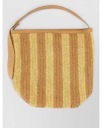Alysi - Mini Straw Bag Adjustable Strap Stripes - Lyst