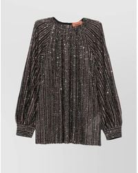 Missoni - Striped Sequin Long-Sleeve Crew-Neck Knitted Top - Lyst