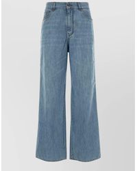 Miu Miu - Chambray Denim Jeans High Waist Wide Leg - Lyst