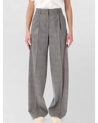 Golden Goose - Virgin Wool Prince Of Wales Wide-Leg Trousers - Lyst