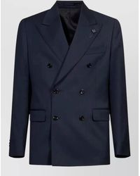 Lardini - Double Breasted Tailored Coat - Lyst