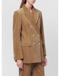P.A.R.O.S.H. - Double Breasted Corduroy Coat Back Vent - Lyst