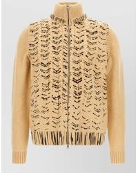 Maison Margiela - Virgin Wool Cable Knit Zip Cardigan - Lyst