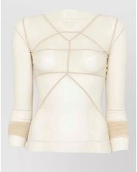 Rick Owens - Long Sleeve Boat Neck Sheer Temple Top - Lyst