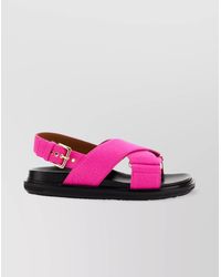 Marni - Cross Strap Jute Sole Sandal - Lyst