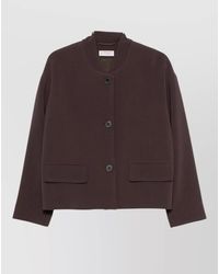Alberto Biani - Cropped Blazer Long Sleeves Two Pockets - Lyst