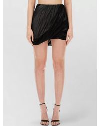 Helmut Lang - Draped Skirt Asymmetric Hem Elastic Waistband - Lyst