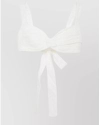 Zimmermann - Bow Detail Cotton Bralette - Lyst