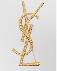 Saint Laurent - Twisted Stripe Texture Brooch - Lyst