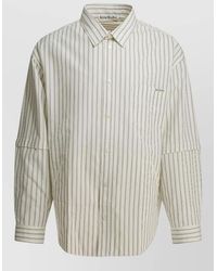 Acne Studios - Striped Relaxed-Fit Double-Sleeve Cotton Shirt - Lyst