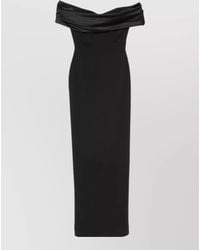 Solace London - Satin-Finish Draped Off-Shoulder Sleeveless Maxi Dress - Lyst