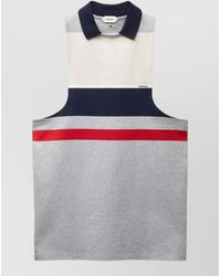 Versace - Striped Cotton Jersey Tank Mini Dress - Lyst