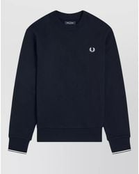 Fred Perry - Cotton Logo-Print Crew-Neck Sweatshirt - Lyst