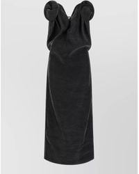 Magda Butrym - Silk Off-The-Shoulder V-Neck 3D Floral Midi Dress - Lyst