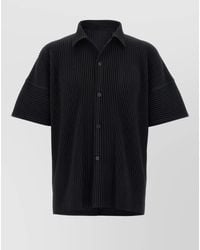 Homme Plissé Issey Miyake - Polyester Ribbed Short-Sleeve Shirt - Lyst