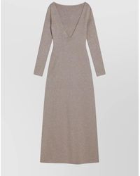 Max Mara - Viscose Lurex Maxi Dress - Lyst