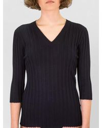 LA ROSE - V Neck Cashmere Silk Knitwear Top - Lyst