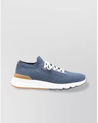 Brunello Cucinelli - Knit Upper Sneakers With Rubber Lug Sole - Lyst
