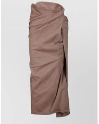 DIESEL - Denim Draped Midi Skirt - Lyst