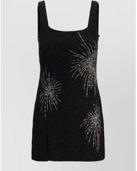 STAUD - Beaded Sleeveless Square Neck Mini Dress - Lyst
