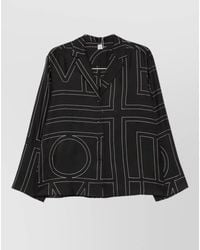 TOTEME - Silk Pajama Shirt Monogram Pattern Lapels - Lyst