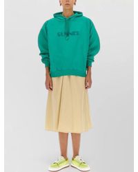 Sunnei - Hooded Sweatshirt Logo Detail Ribbed Trims - Lyst