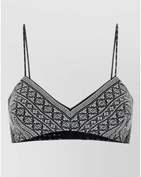 Ermanno Scervino - Silk Crop Top Geometric Pattern Straps - Lyst