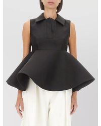 Jacquemus - Collared Wool Silk Peplum Sleeveless Top - Lyst
