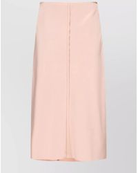 Ami Paris - Satin Midi Straight Skirt - Lyst