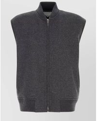 Bottega Veneta - Wool Vest With Ribbed Collar And Hem - Lyst