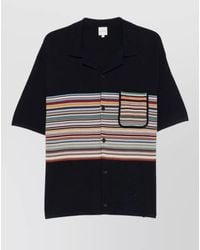 Paul Smith - Striped Knit Cotton Short-Sleeve Polo Shirt - Lyst