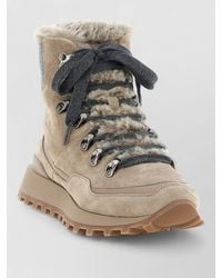 Brunello Cucinelli - Suede Lace-Up Ankle Boots - Lyst