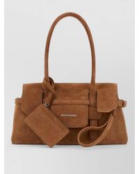 DSquared² - Suede Shoulder Bag Detachable Tag Top Handle - Lyst