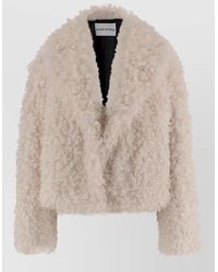 Stand Studio - Smara Faux Fur Jacket Long Sleeves - Lyst