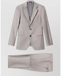 Giorgio Armani - Soho Line Single Breasted Wool Silk Linen Suit - Lyst