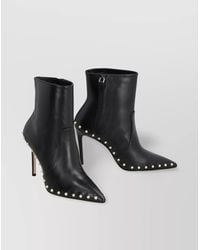 Stuart Weitzman - Leather Stiletto Ankle Boots With Pointed Toe - Lyst