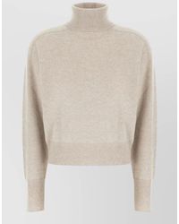 Vanisé - Cashmere Sweater Cropped High Neck Long Sleeves - Lyst